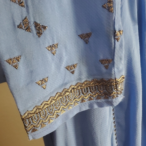 ✨The Jetset Diaries Blue Boho Embroidered Mini Dress - Size XS✨ - Picture 4 of 9